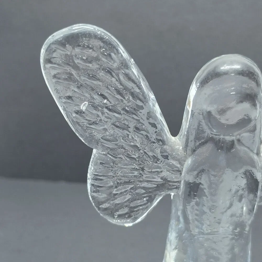 VTG Kosta Boda Swedish Art Glass Textured Angel Figurine By Bertil Vallien 5½